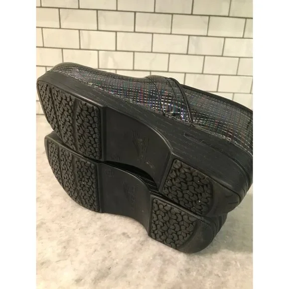 Dansko Professional Clogs Womens 38 Black Metallic Stripe Comfort Nursing Shoes - Picture 5 of 9